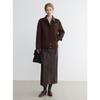 ELLE French Retro PU Leather Straight Skirt