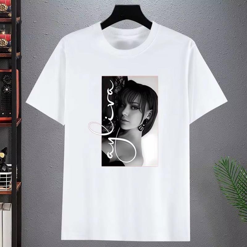 

Звезда Ayliva Принт Веер Весенне-Летний Топ Повседневная Мода Мужские и Женские Футболки Хлопок Футболка с Коротким Рукавом S