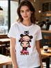 Chinese Doll Pucca and Garu Printed T-shirt Childhood Memories Cartoon Loose Cotton Short Sleev