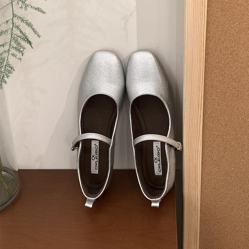 Fashion Fashion Round Toe Female Buckle Strap Ladies Mary Janes Shoes Shallow Women Flats Shoes With Height Increasing Footwear