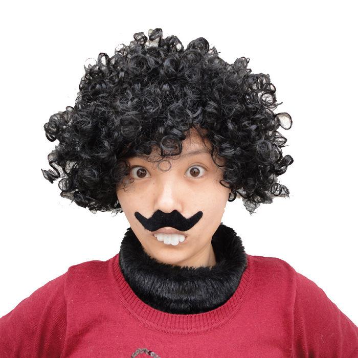 

Wigs, dentures, beard sets, Halloween party decorations One size fits all adults чёрный