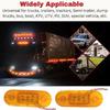 APSMOTIV 2Pcs Amber Indicator Rear Side Truck Trailer Rv Cab Boat Bus Lorry Led Marker Light 12V Running Board Lights For Trucks Flat Fit Base