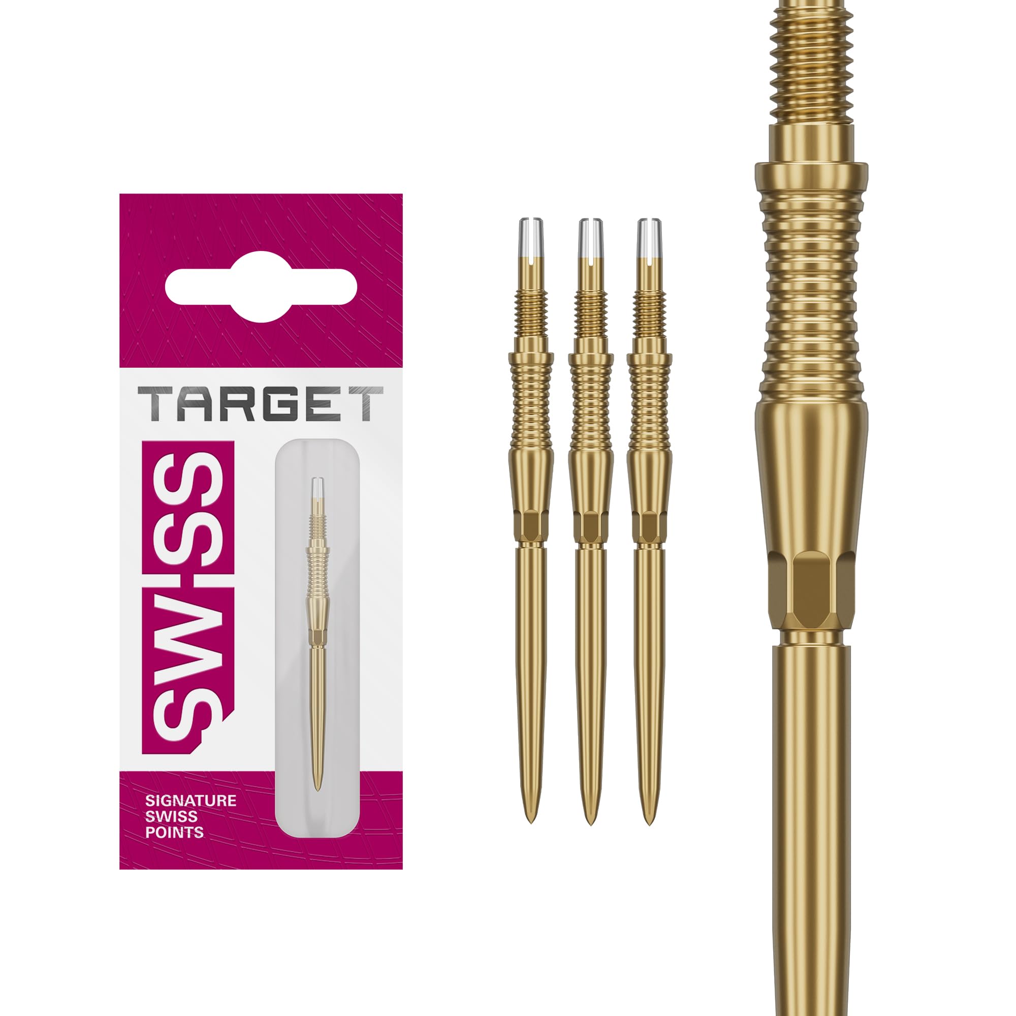 Target Darts Swiss Point Storm Darts Points, RST (3 Pack Set) 35MM - gold