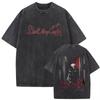 Game Devil May Cry Dante Vintage Acid Washed T-shirt Men Gothic Retro Fashion Short Sleeve T Shirts Male Hip Hop Streetwear