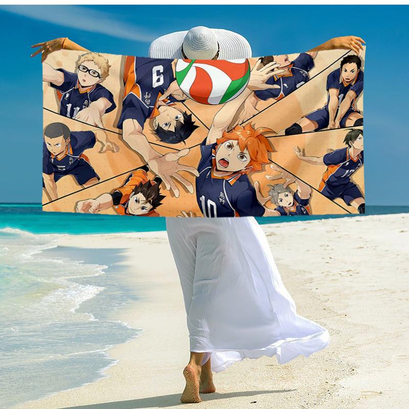 Ultra-Soft Beach Towel with Haikyu Theme,Ideal for Pool - Camping, Diving - Perfect Travel Essential, Vibrant Beach Towel.