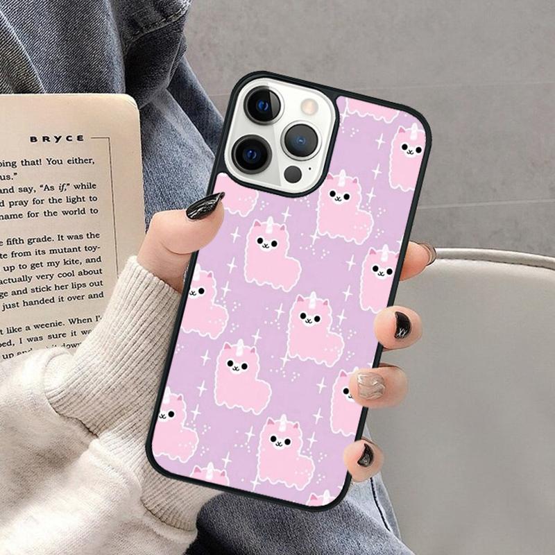 Kawaii Cute Llama Alpaca Phone Case for iPhone 17 Air 16 16e 15 Plus for Apple 13 11 12 14 Pro Max Cover coque Shell