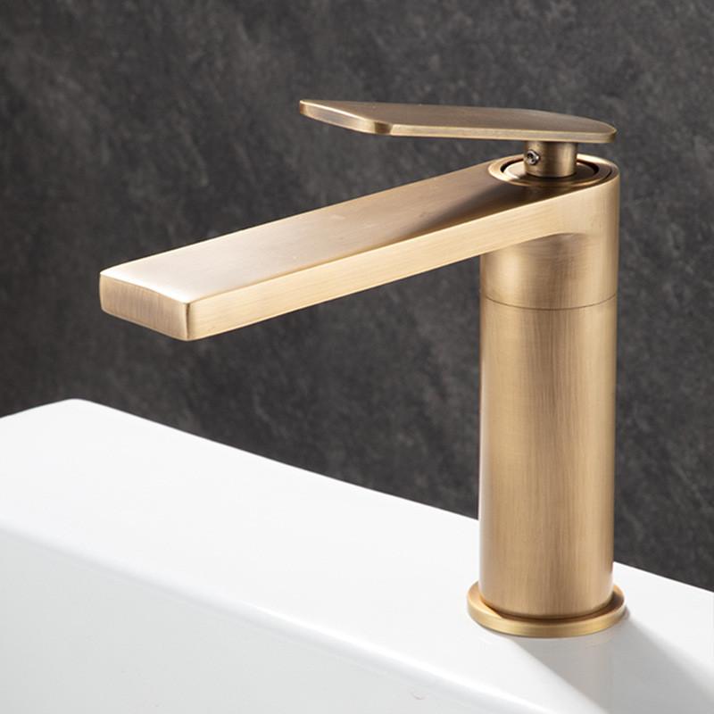 

Black Basin Faucet Bathroom Deck Mounted Brass Washbasin Mixer Tap Single Handle Hot Cold Mixer Tap Antique