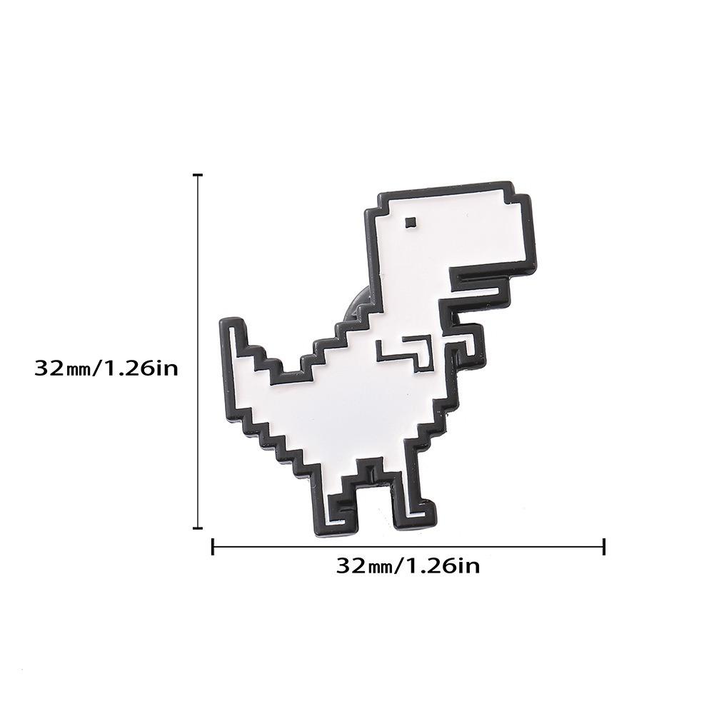 Dinosaur Brooches Pixel Style Lapel Badges Gift Enamel Pins  Kids Friends