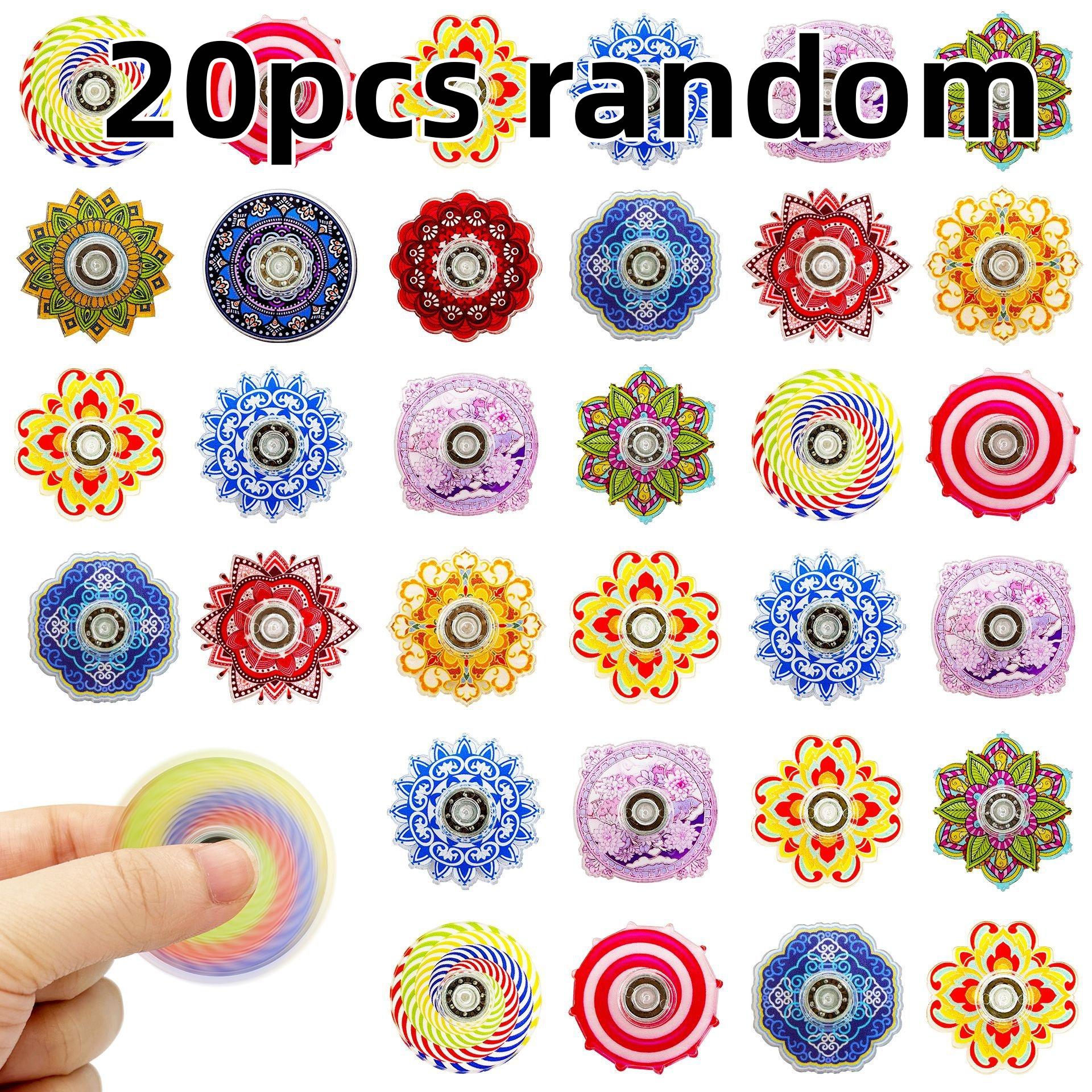 Mandala Fingertip Gyro Retro Style Finger Gyro Acrylic Rotating Gyro Puzzle Gift Decompression Toy Children s Party Gift