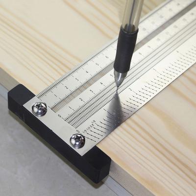     Marking Ruler Stainless Steel Woodworking Scribing Ruler Gauging Tool