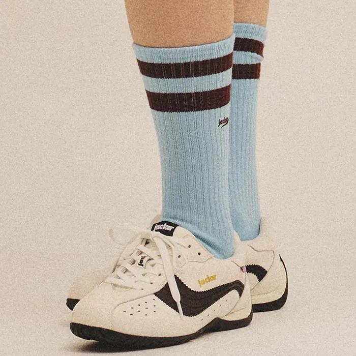 Sports Socks Sky Blue/Brown