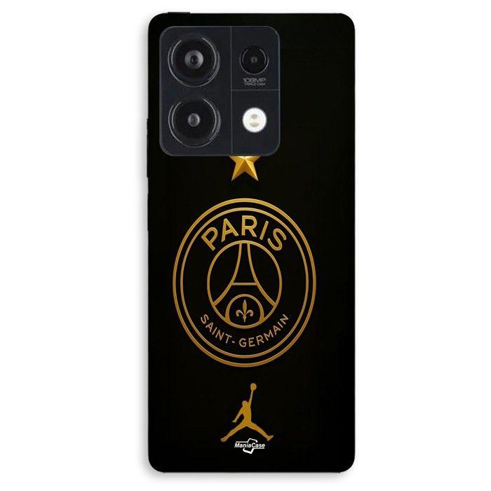 Coque de téléphone - MANIACASE - Xiaomi Redmi Note 13 5G - Silicone - Souple - PSG logo doré étoile champion