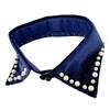 Metal Studded False Collar for Women Girl Detachable Collar Lapel Blouse Top Clothing Accessory Casual Decorative Collar