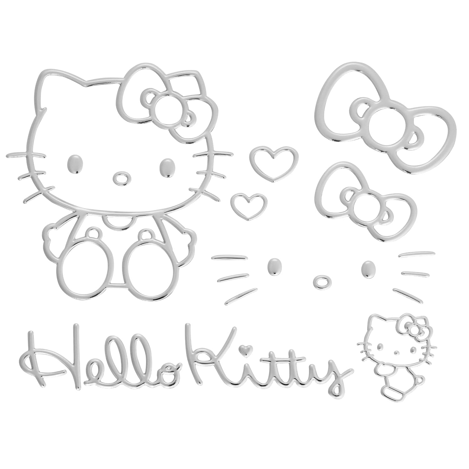 

SEIWA 3D Наклейка Hello Kitty 1 Платье Официально Лицензированный Продукт Sanrio Эмблема, Серебряный, Штука, Вверх, KT571,