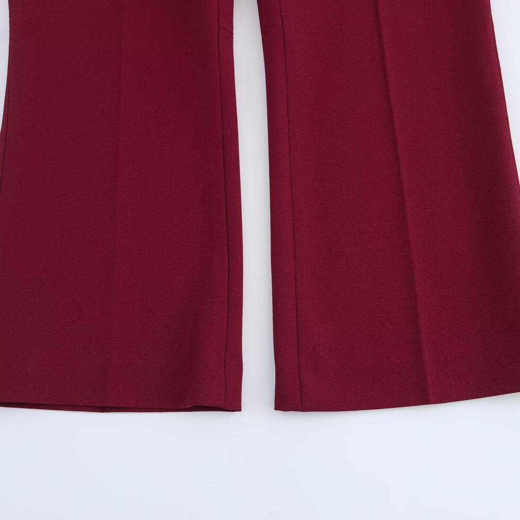 Women's European & American Style V-Neck Sleeveless Vest + Casual Pants Solid Color Set