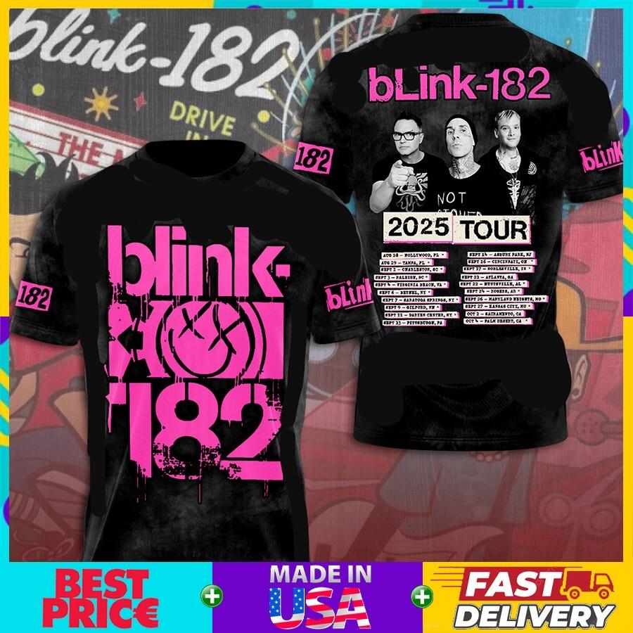 Blink 182 2026 Tour Date Two Sided Unisex Tee Gift for Fans All Size S-4XL 2152