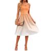 Women Sleeveless Dress Adjustable Straps Casual Midi Dress with Pockets Gradient Print Summer Dress for Everyday Wear