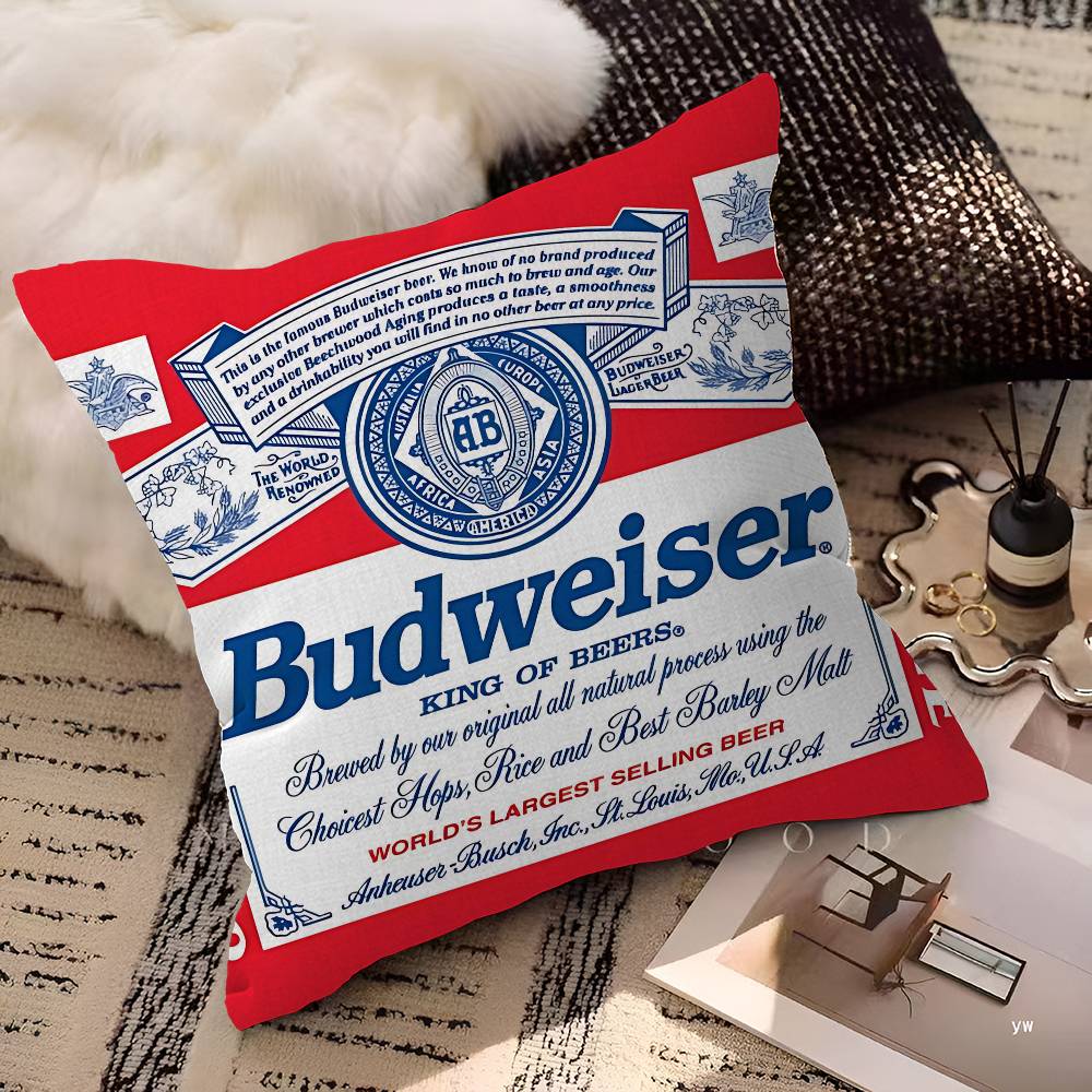 King Of Beer B-Budweiser Pillow Gifts Home Office Furnishings Bedroom Sofa Car Cushion Cover Case 45X45Cm