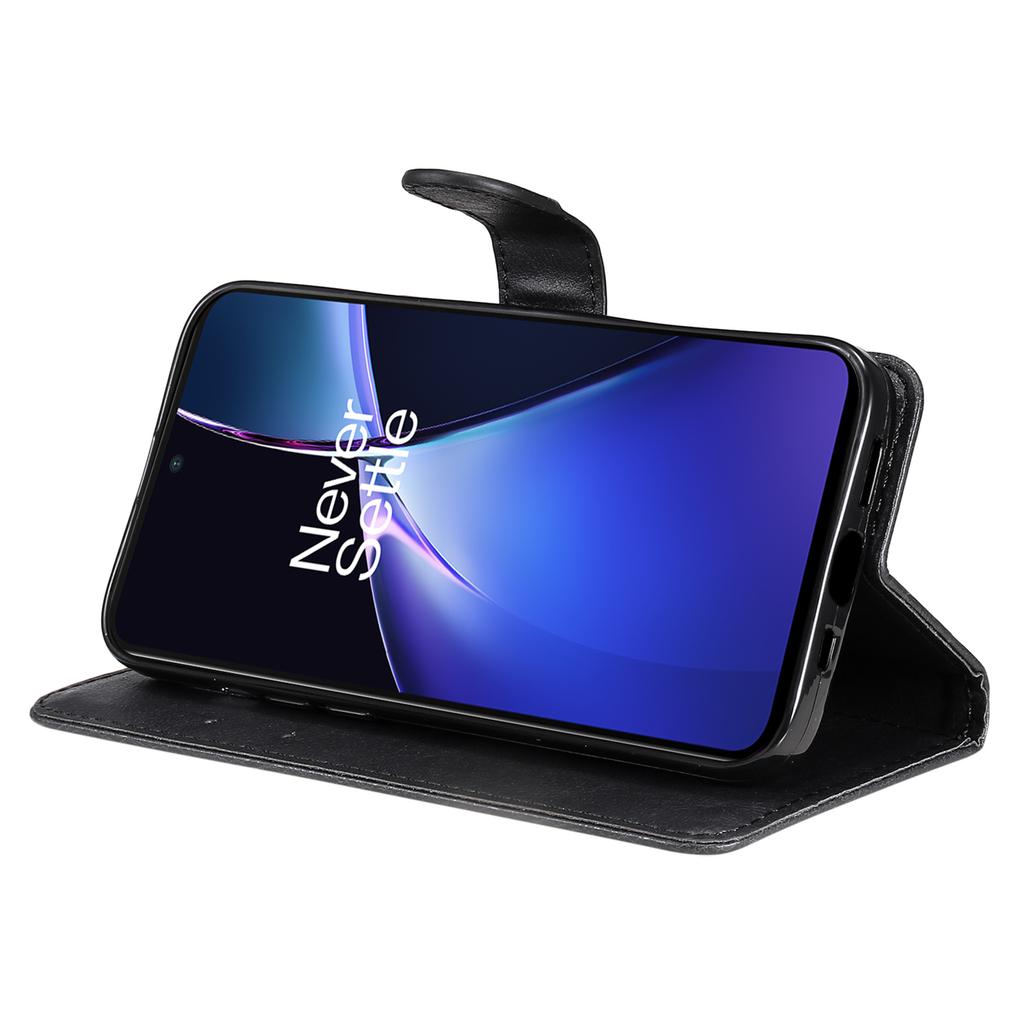 For OnePlus Nord CE4 Lite 5G/Oppo K12x 5G (China) Case Solid Color Leather Mobile Cover Wallet Stand with Strap