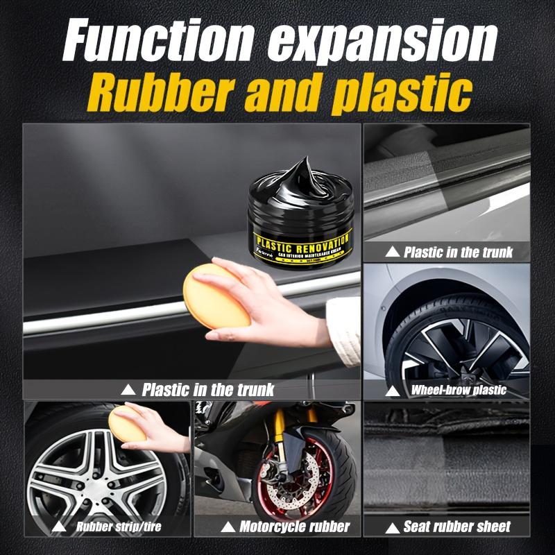 Car Plastic Repair Agent, Interior Trim Polish Wax, Anti-Aging Restorer, Scratch Remover for Dashboard & Tires, Interior & Exterior Use