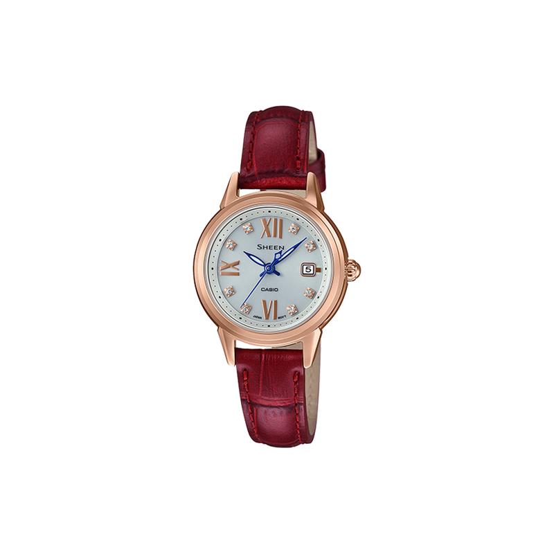 

Casio SHEEN series casual versatile business fashion classic pointer series date display Roman scale quartz movement Japanese and SHE-4522PGL-7AUPR белый