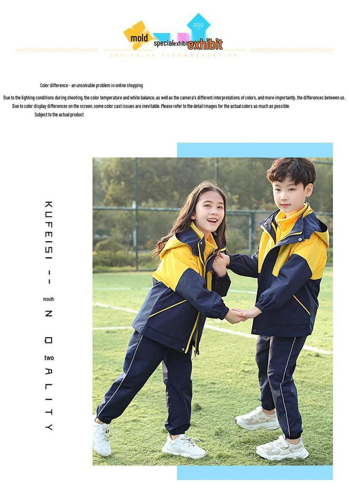 Children's Three-Piece School and Outdoor Uniform Set for Spring, Autumn, Winter