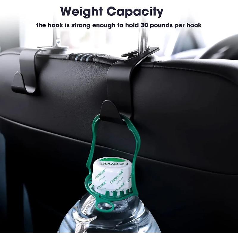 4pcs Multifunctional Car Seat Back Hook Double Head Phone Hanger Headrest Hanging Bag Storage Hanger Car Interior Accessories