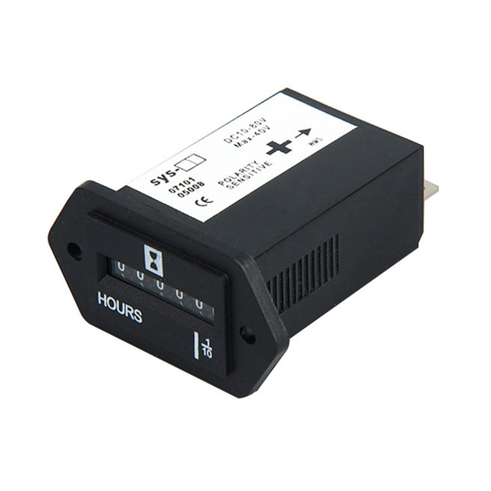 

Новий цифровий лічильник годин двигуна DC12-36V, таймер, електричний лічильник, інструмент для автомобіля, мотоцикла, морського човна, газону, вантажівки, трактора чорний