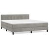 Box Spring Bed with Mattress Light Grey 160x200 Cm Velvet