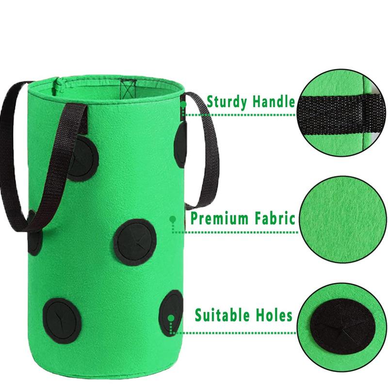 1Pc Hanging Planting Bag Strawberry, Tomato Hanging Planting Bag Vertical Garden Strawberry Planting Pot