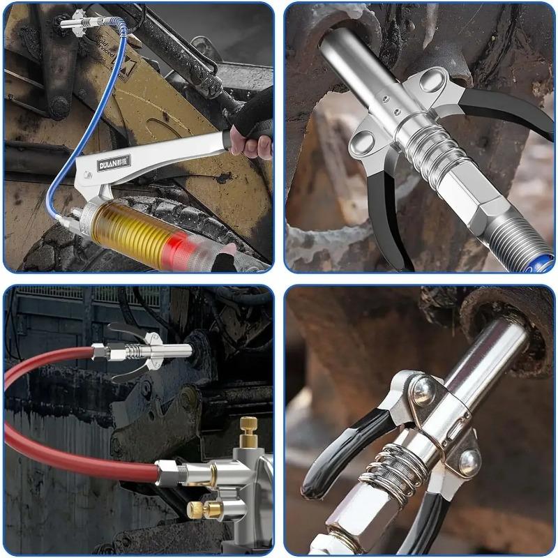 High Pressure Self-locking Flat Nozzle Single/double Handle Grease Gun Coupler Manufacturer Wholesale Universal Oil Nozzle Parts