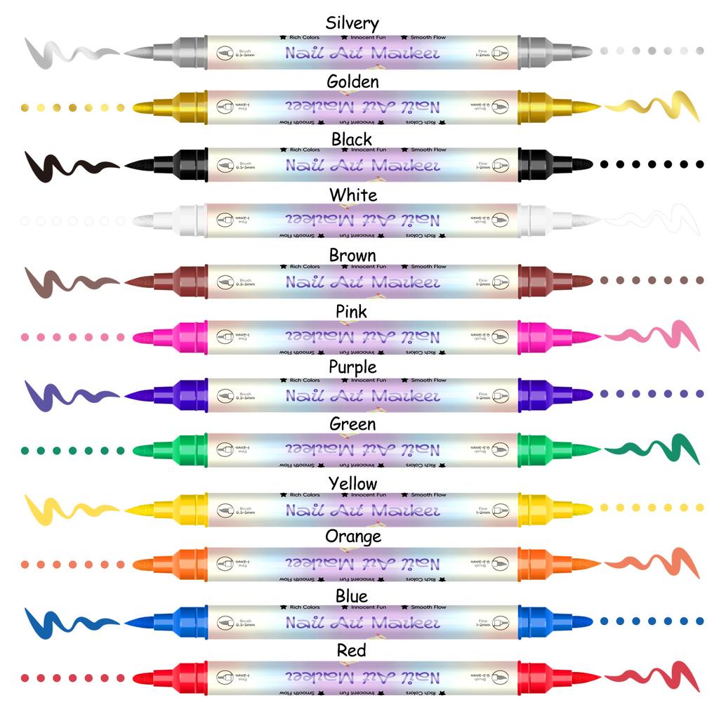 1Box Creative DIY Nail Art Tool Nail Point Graffiti Dotting Pen for Creative Expression Waterproof Quick Dry Fine Tip