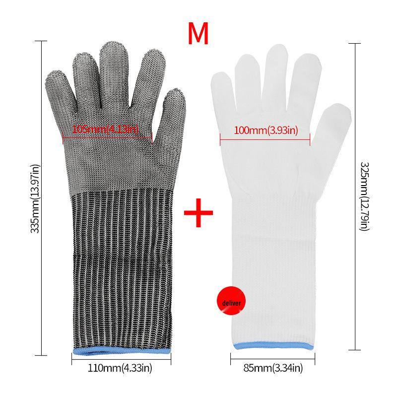 Cut-Resistant Steel Wire Gloves Level 5 Metalworking Protection