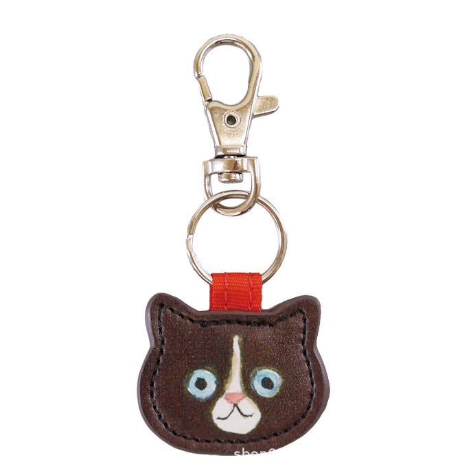 Japanese-Style Cute Kitten Keychain Charm - PU Leather Bag Accessory