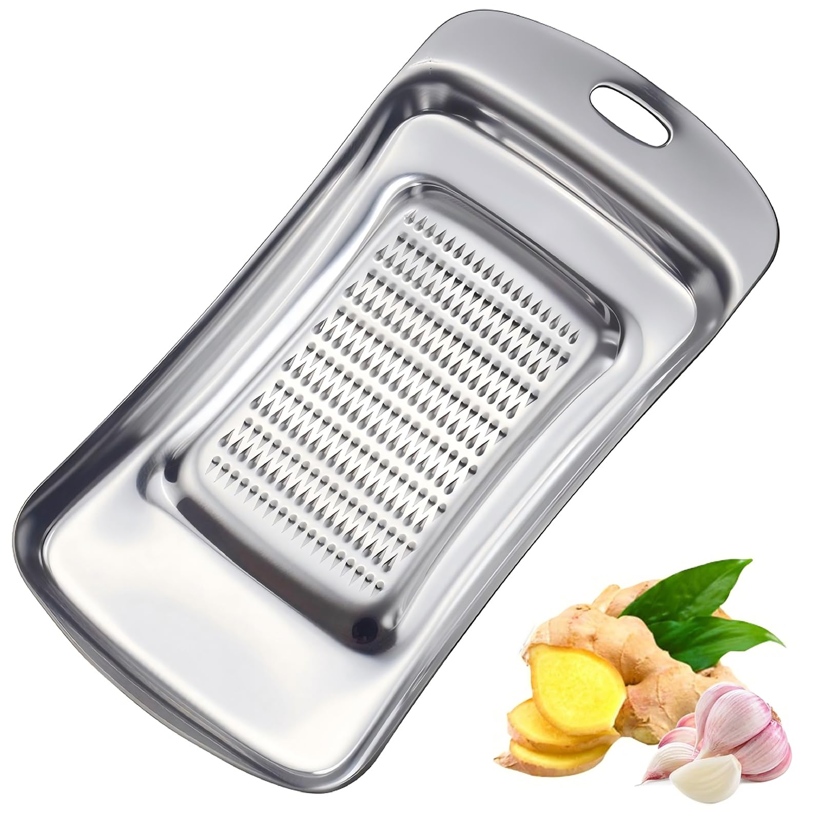 

OTIMORA Ginger Stainless Plate for Garlic and Other Convenient Kitchen Utensils Grater, Steel, Type,