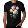 A Bunch Of White And Pink Roses Watercolor Flowers Tshirt Big And Tall Loose Fit Tshirt