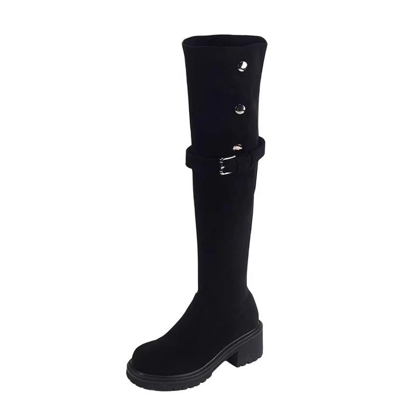 Two Wear Boots Women's Retro Thick Heel Western Boots 2025 Autumn and Winter New High Knight Boots Over the Knee Boots Long Boots