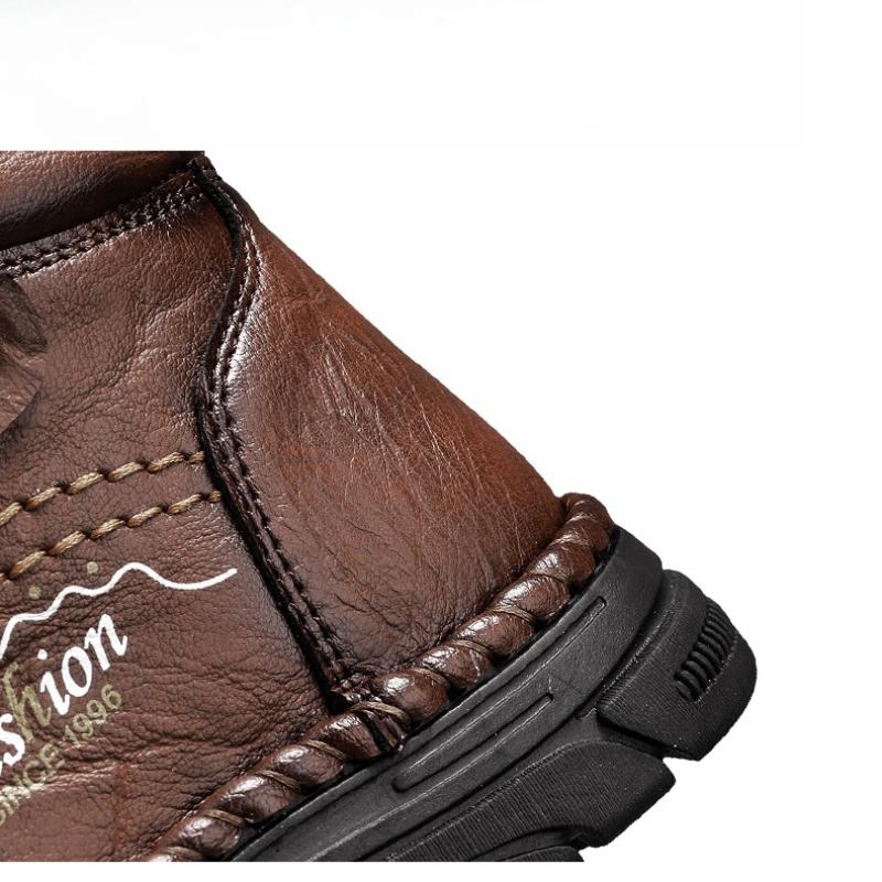 Men's High-top Leather Boots Casual Sneakers Outdoor Shoes