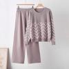 1116 autumn and winter women's clothing new Korean version of the Internet celebrity suit thin wide-leg pants top knitted two-piece set