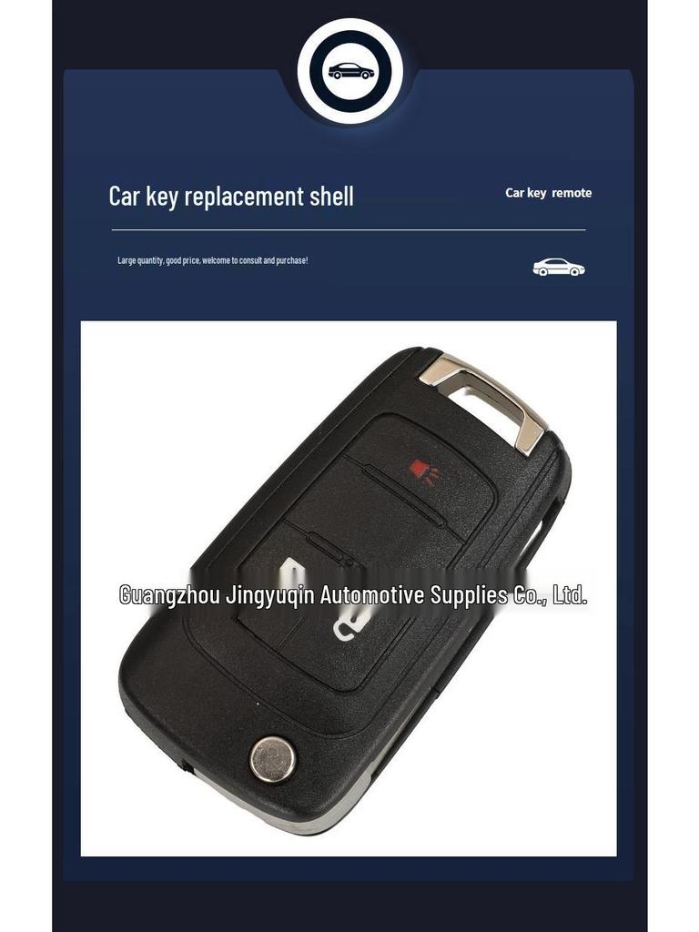 Compatible Key Replacement Shell for 2/3/4/5-Button Chevrolet/Opel/Buick Cruze Malibu (Flat Back)