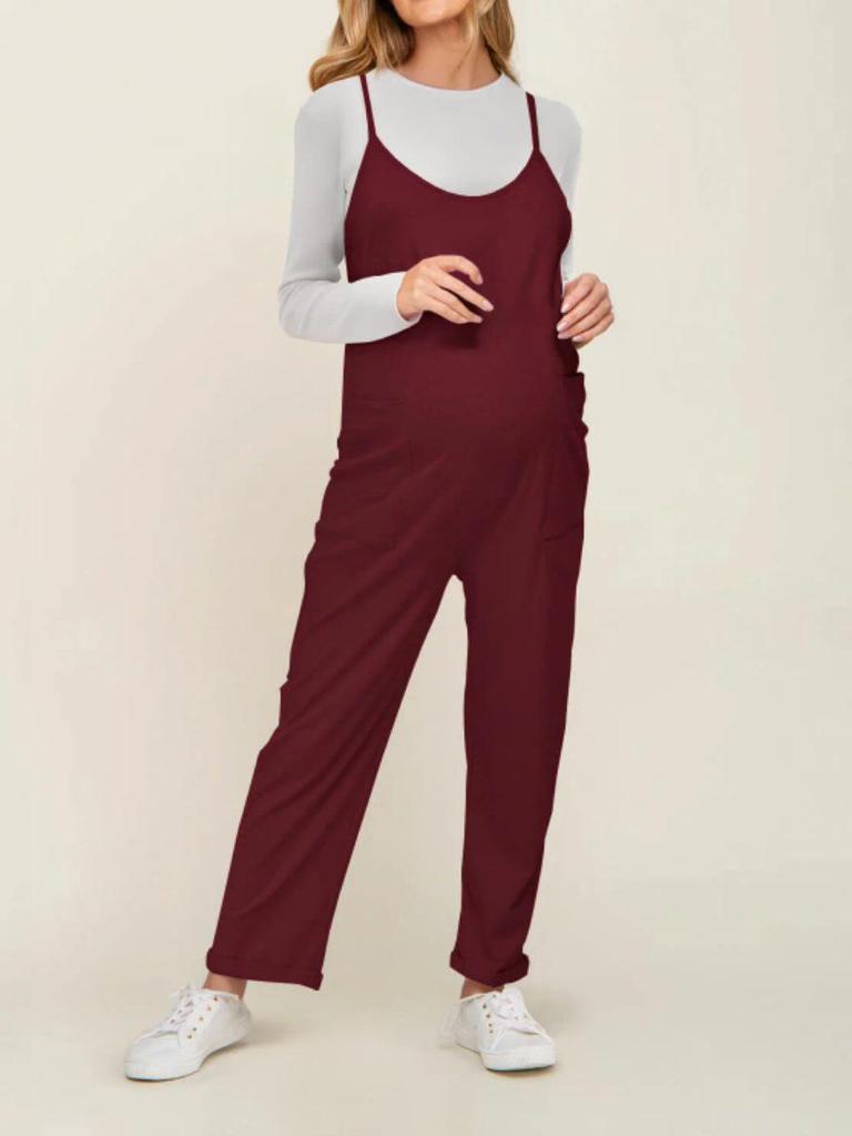 European & American Plus Size Adjustable Strap Pocket Jumpsuit