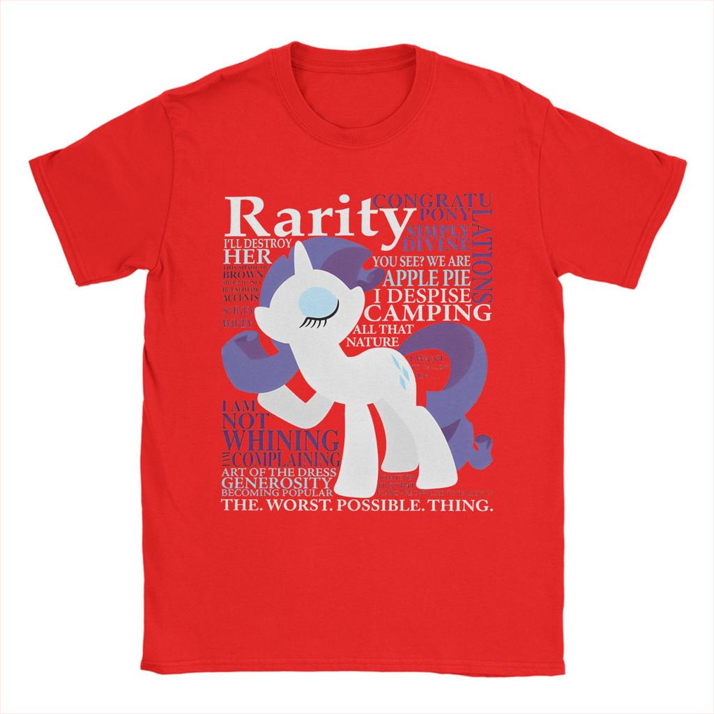 Harajuku The Many Words of Rarity T Shirt Men Cotton Short Sleeve Ponies Friendship Is Magic Round Neck Summer Clothing