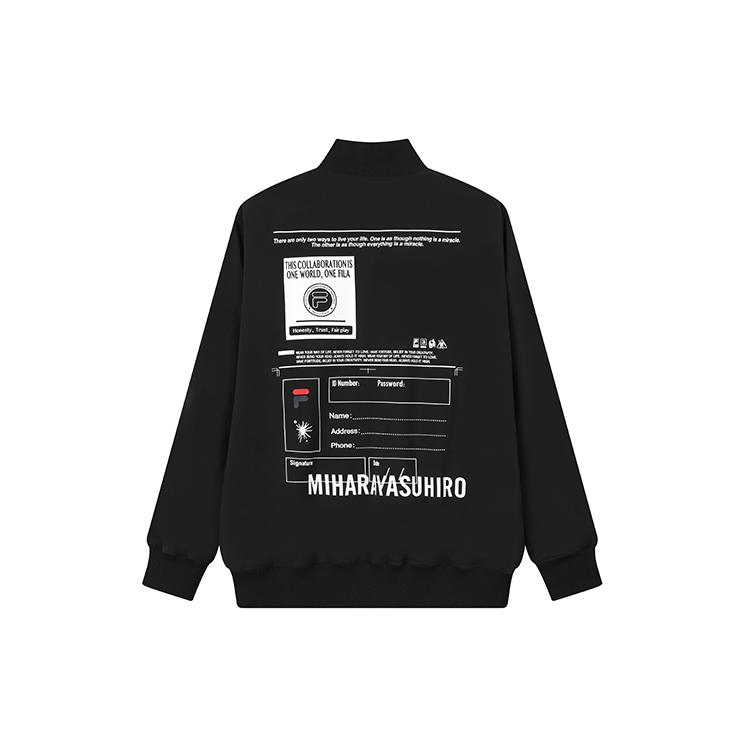 FILA MIHARA YASUHIRO Collaboration Collection Jackets Men s Jet Black Baseball Collar Moderate Other F11M133704F-BK XL