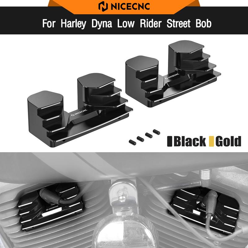 For Harley Dyna Low Rider FXDL 1993-2017 Finned Spark Plug Cover Headbolt Bridge Street Bob FXD Super Glide SportFXDX Wide Glide