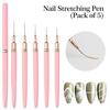 5PCS Nail Art Liner Brush Set For UV Gel French Stripe Line Painting Drawing Flower Pen Professional Manicure Brushes Tool