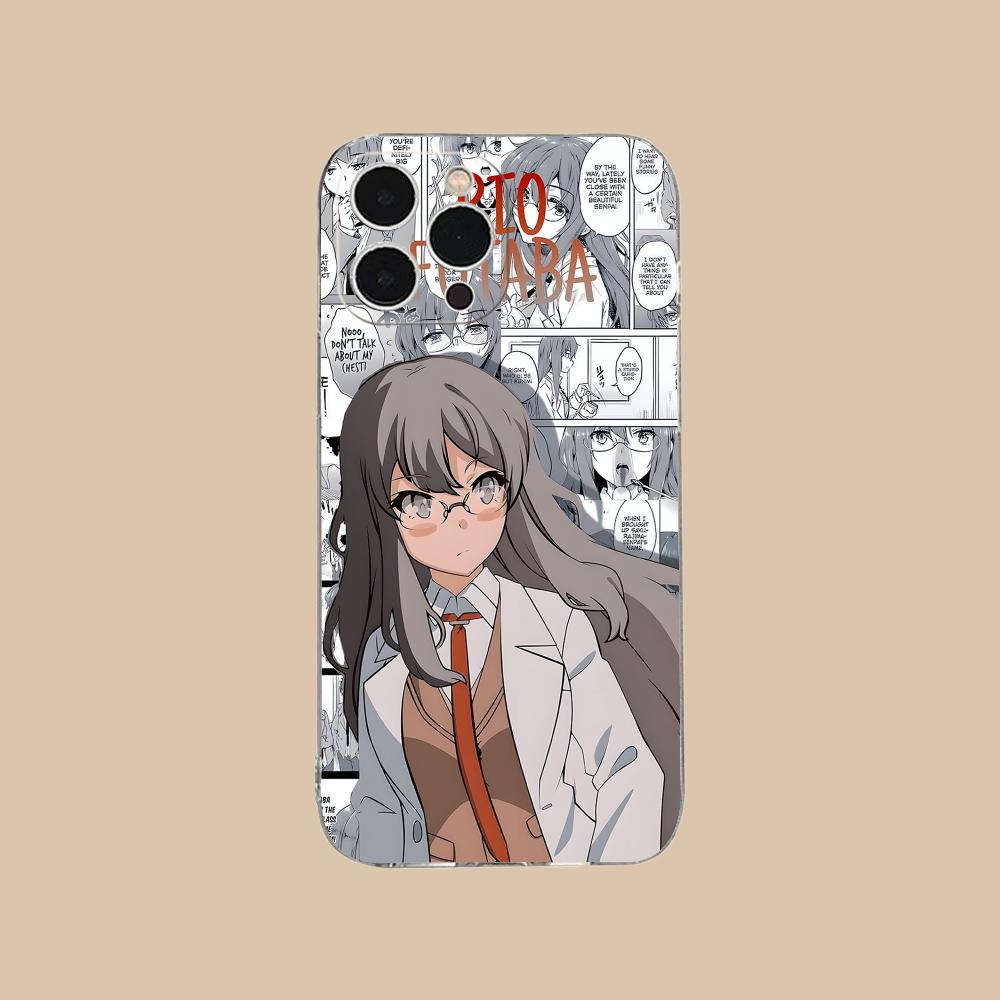 

Futaba Rio Senpai Phone Case for iPhone 16 15 14 13 12 11 X XR XS Pro Max Plus Mini Clear Transparent Cover Pretty Luxury iPhone XR