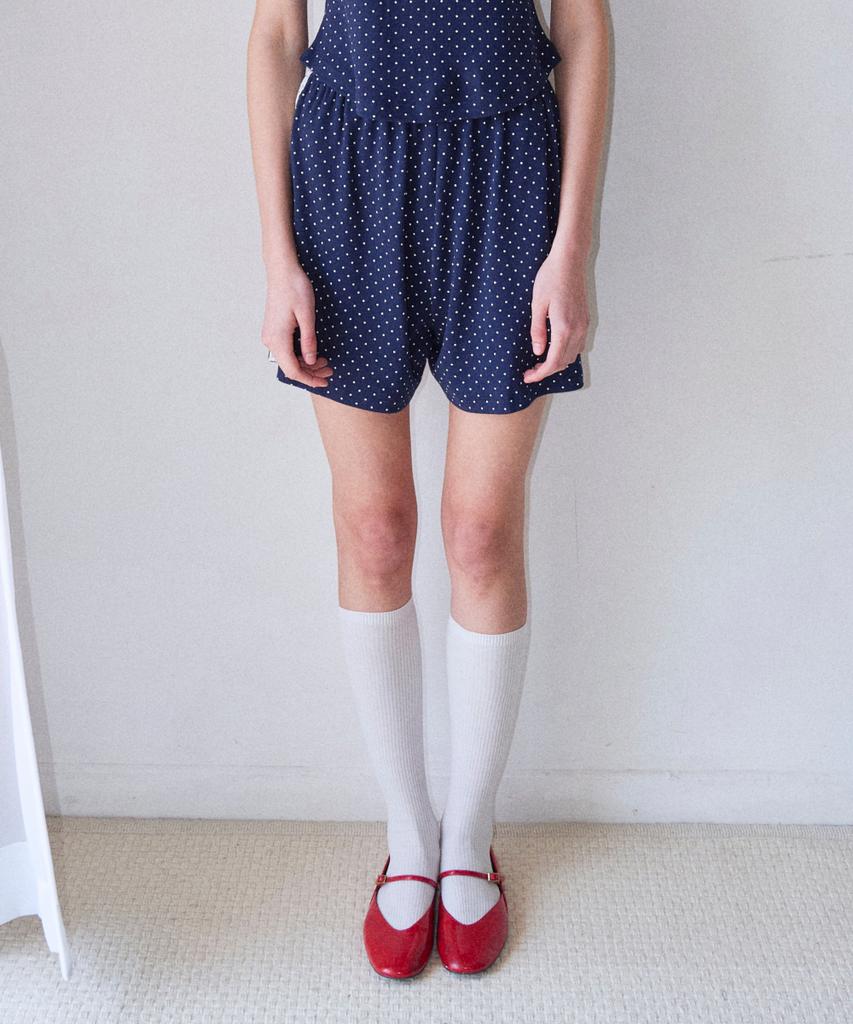 Loginaenloji Dot Detailed Side Race Shorts Navy