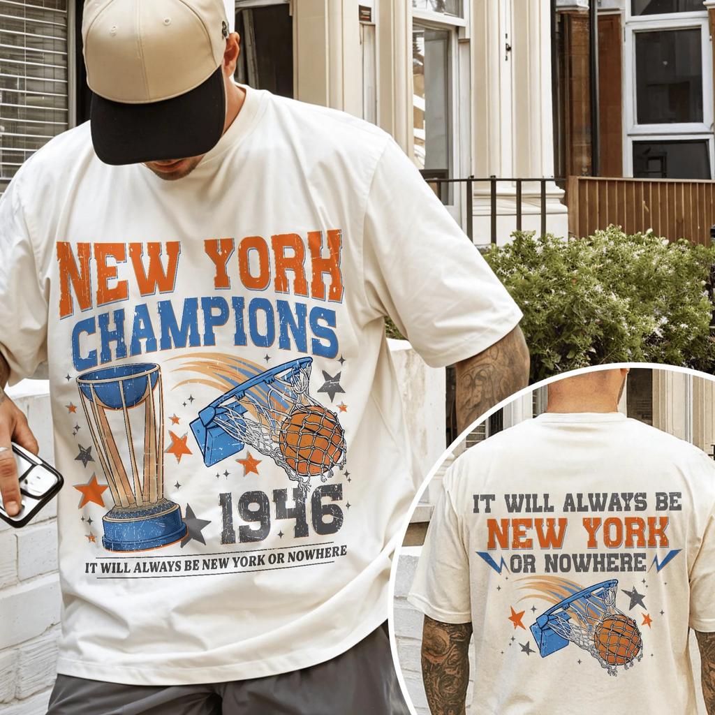 2026 Campioni di New York T-shirt per tifosi Knicks NYC Vintage Cotone Uomo Donna Estate Nuova Maglietta Streetwear Y2k Harajuku Moda Larga Casual Oversize Top