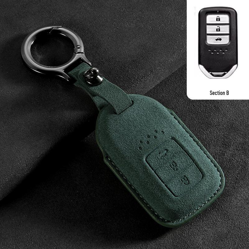 Compatible Car Key Case for Honda CRV, Accord 10th Gen, Civic, XRV, Guandao, Lingpai, Haoying, Binzhi - Cowhide Leather Bag