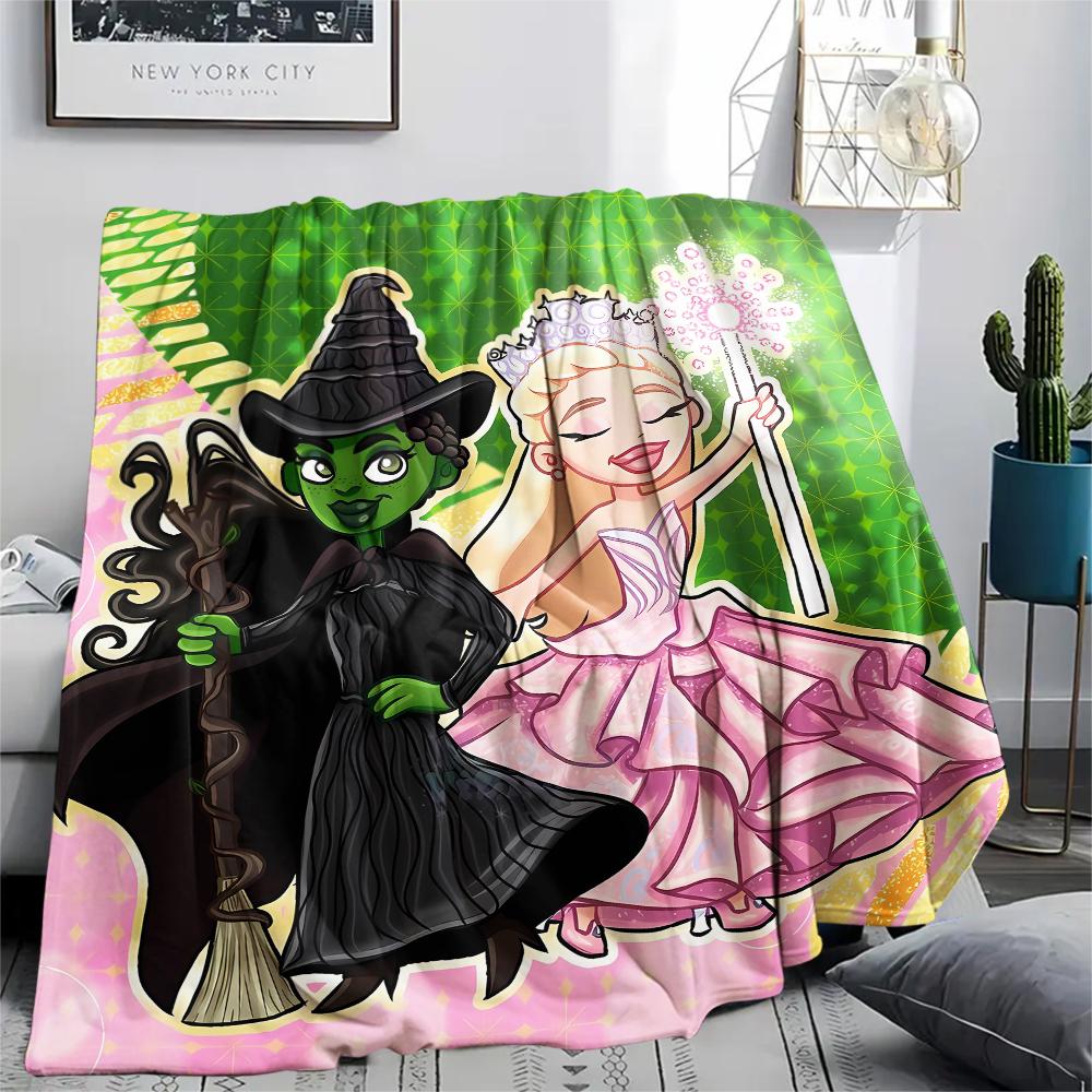 1PC Wicked Print Flannel Blanket, High quality All Seasons, Home Decor, Warmth and Comfort, Perfect for Christmas Gifts
